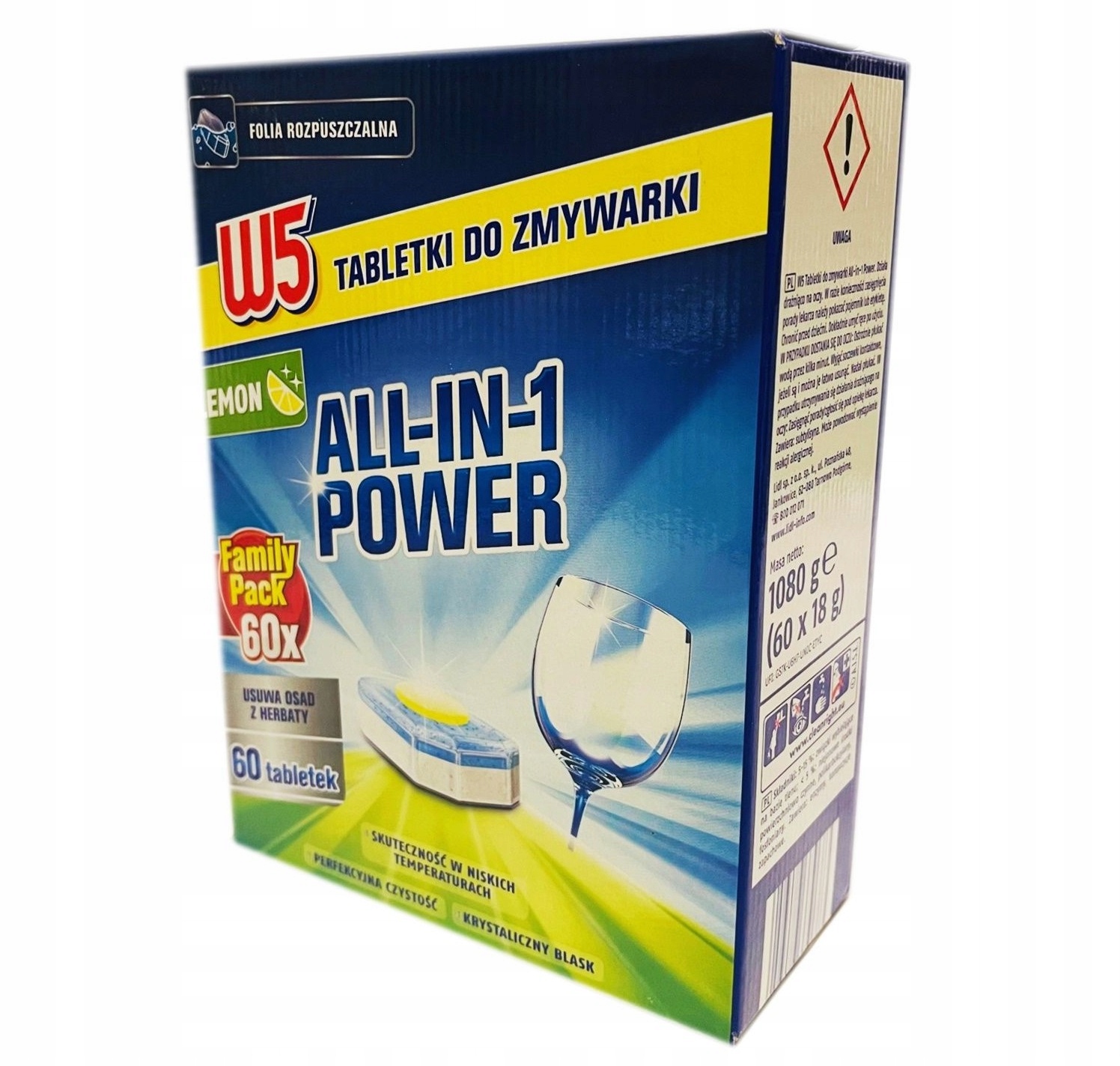 

W5 Tabletki Do Zmywarki All In One Lemon 60 szt