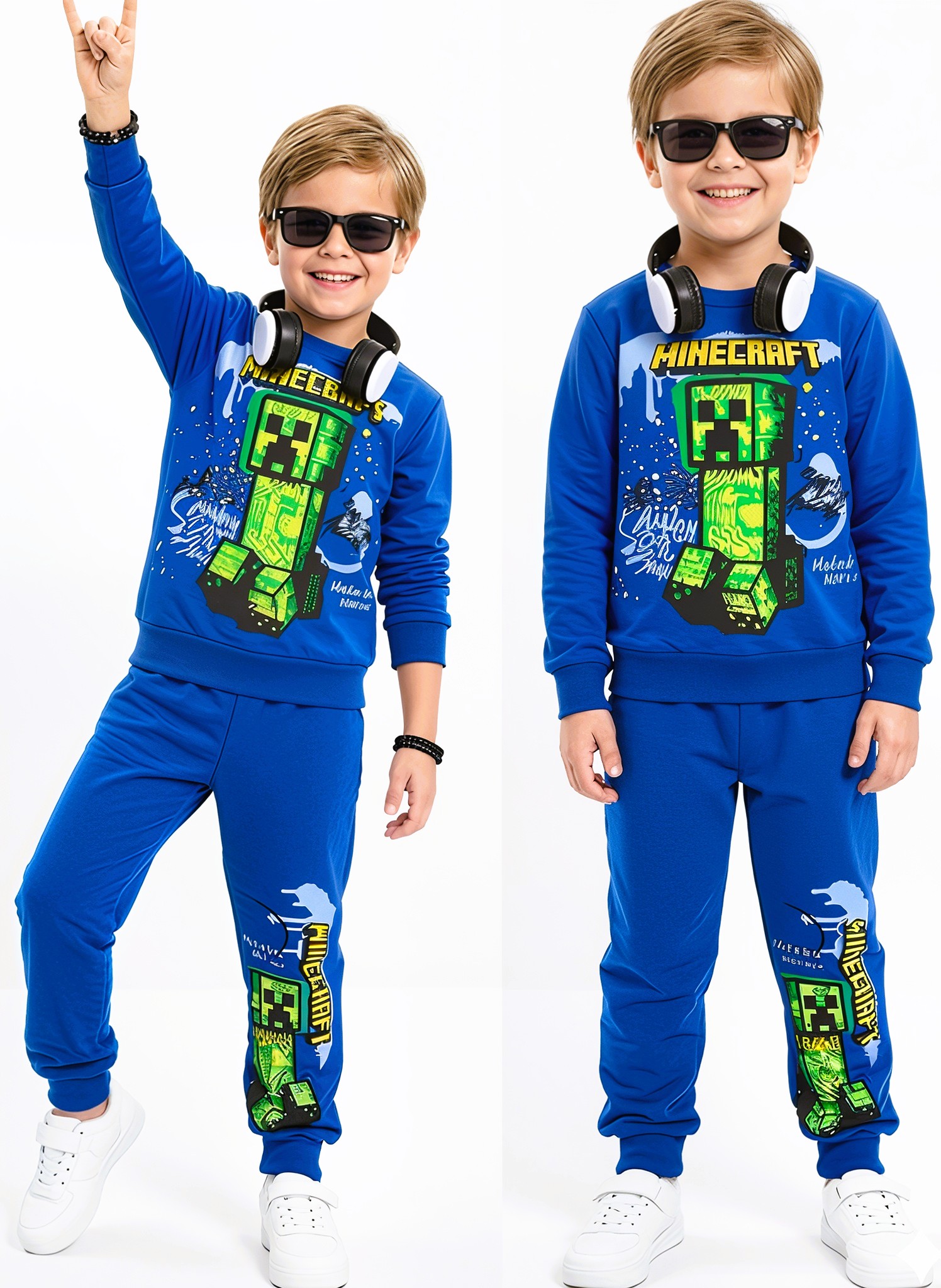 Dres minecraft 128 bluza spodnie komplet