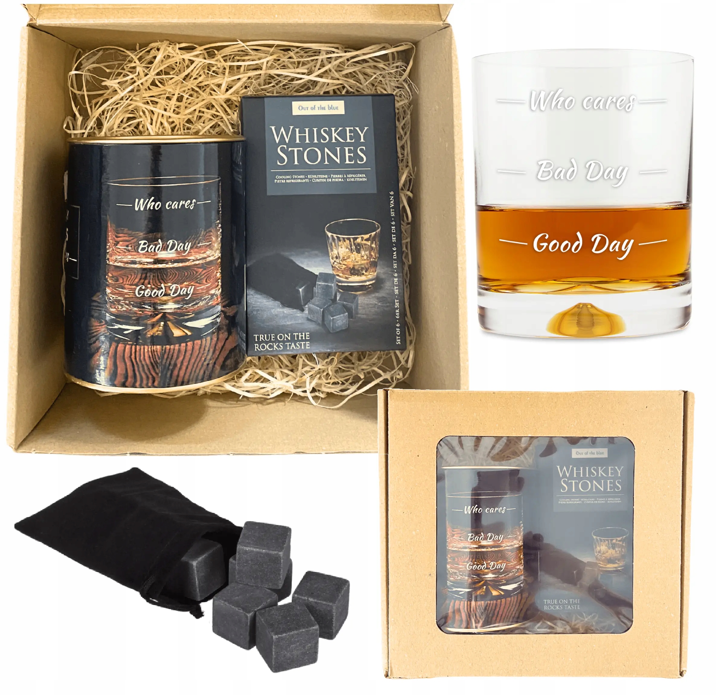 Sada pro něj – Sklenice na whisky kamenné kostky na nápoje