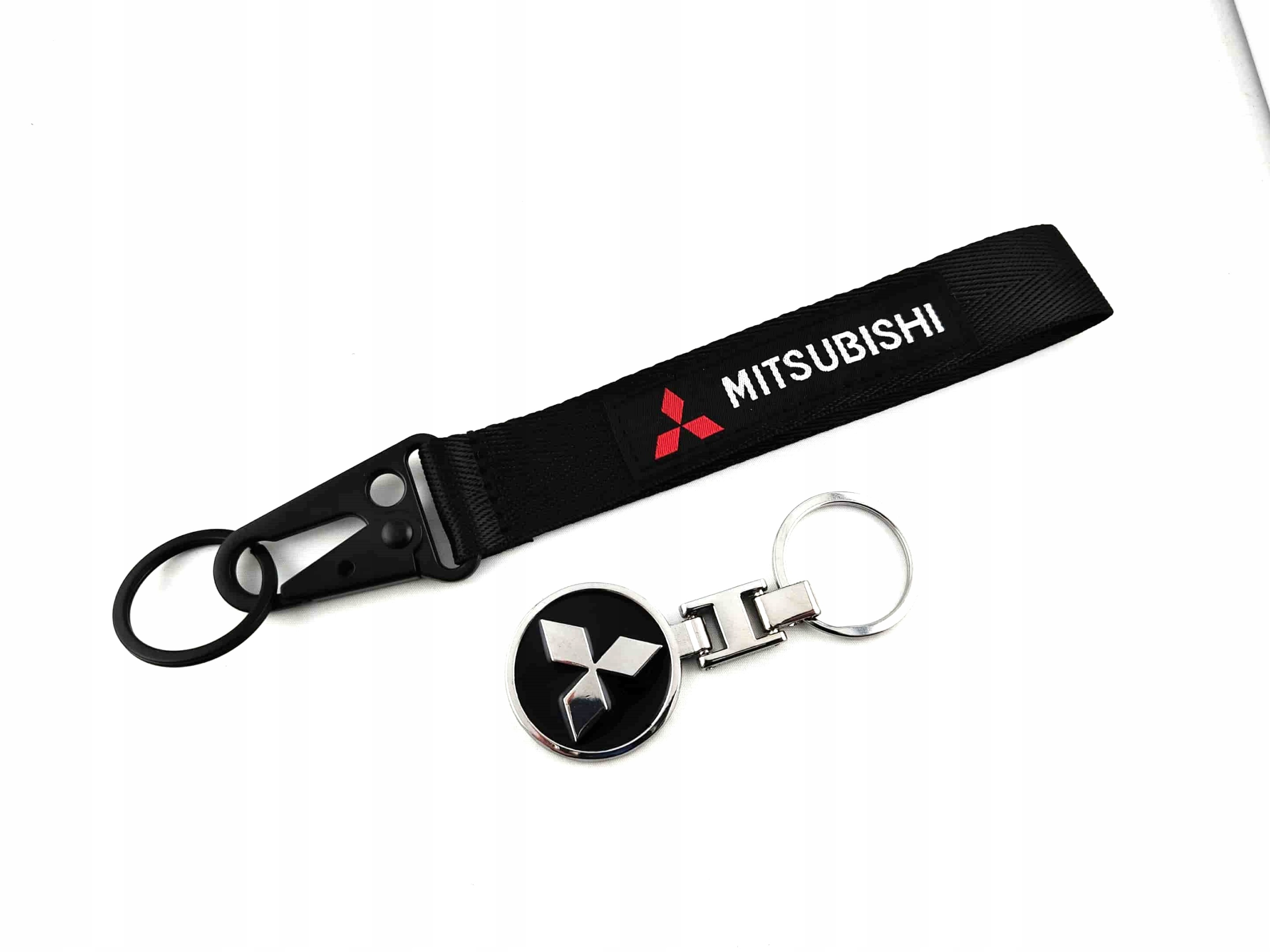 Mitsubishi Zestaw Brelok Breloczek Czarny Metalowy Do Kluczy Smycz 20 CM