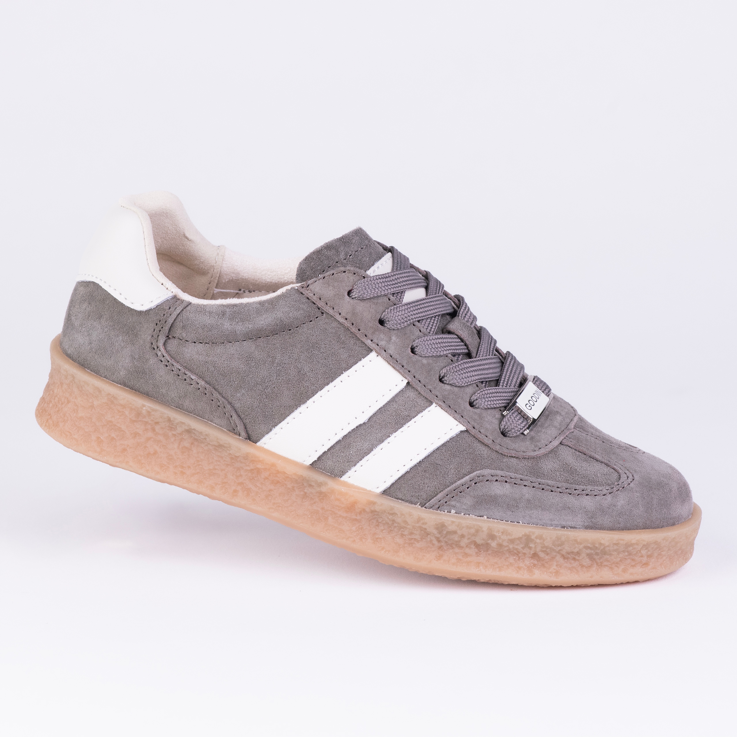 Sportovní dámské boty Goodin GD-XW-1018 kůže semiš hnědá klasika khaki 39