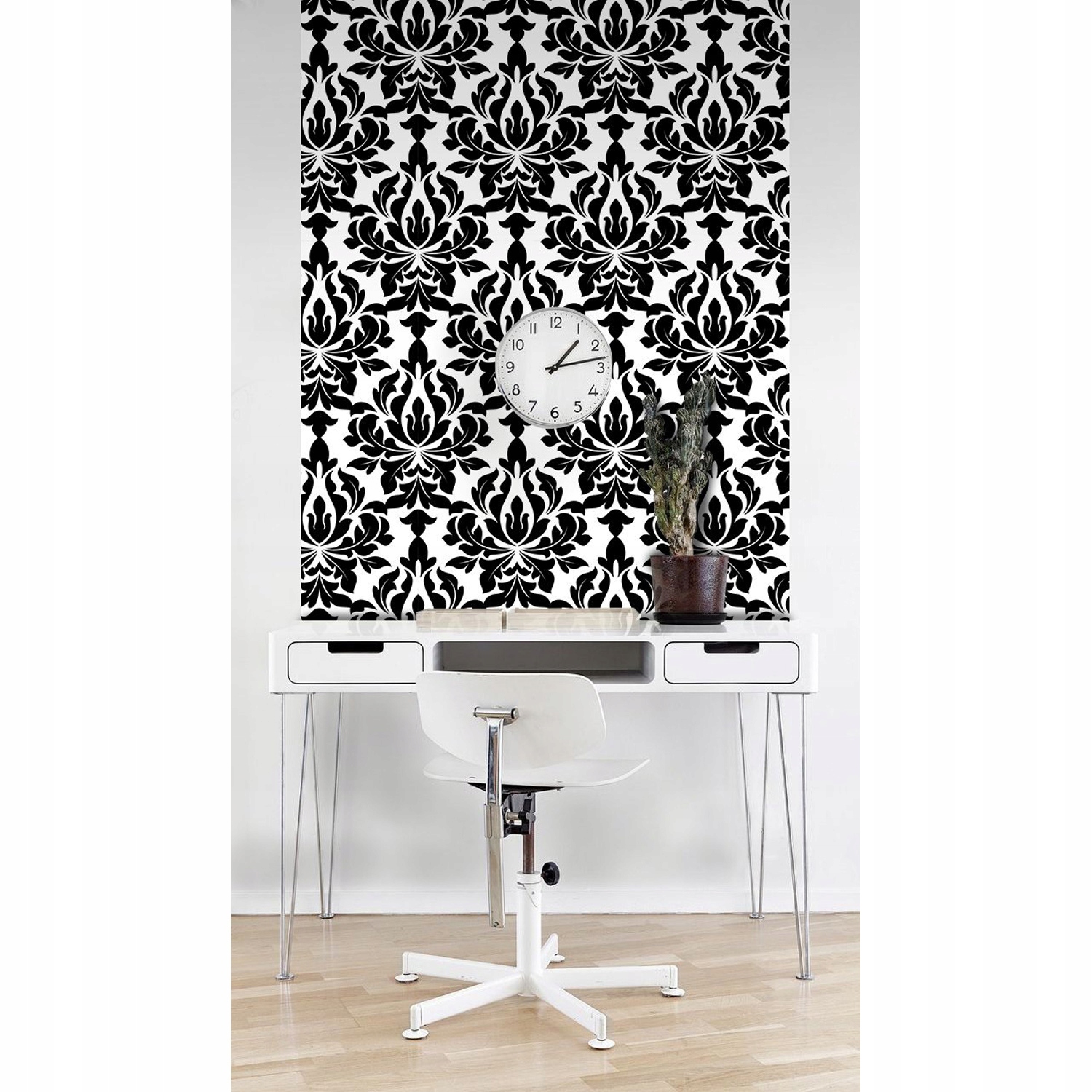 

Fototapeta Czarno-biały wzór kwiatowy 360x250 cm