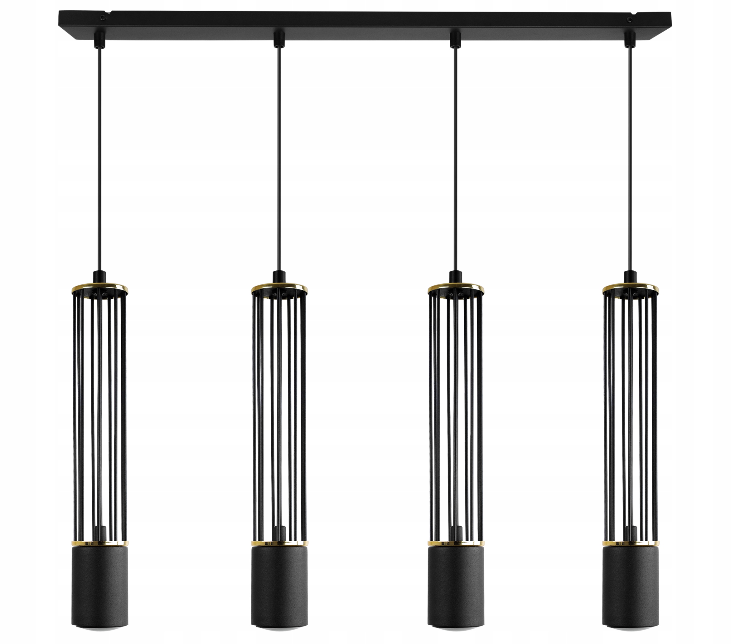 Led Stropní Lampa Závěsná Tuba Lišta Lustr Loft Černo-zlatá Elegantní