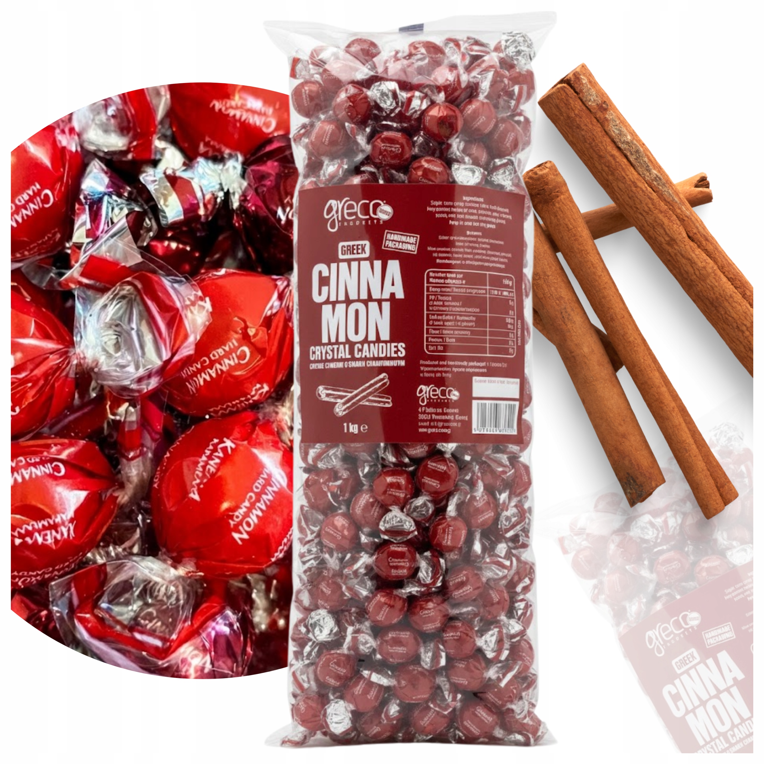 Levně Bonbóny S Skořicovou Příchutí Řecké Sladkosti 1 Kg Greco Ručně Balené