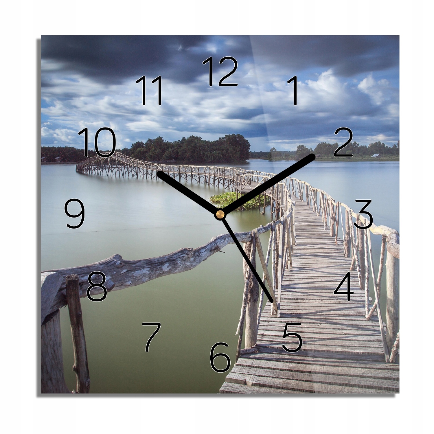 

Most chmury rzeka foto-zegar kwadrat 30x30 z foto