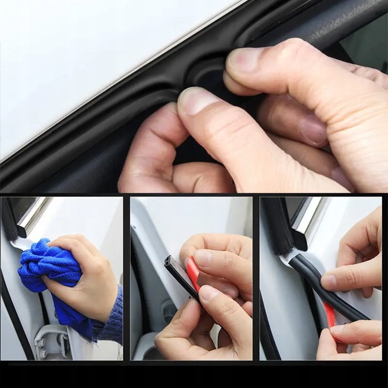 USZCZELKA SAMOPRZYLEPNA TAŚMA USZCZELNIAJĄCA DO DRZWI SAMOCHODU AUTA 5M - B Producent części Inny