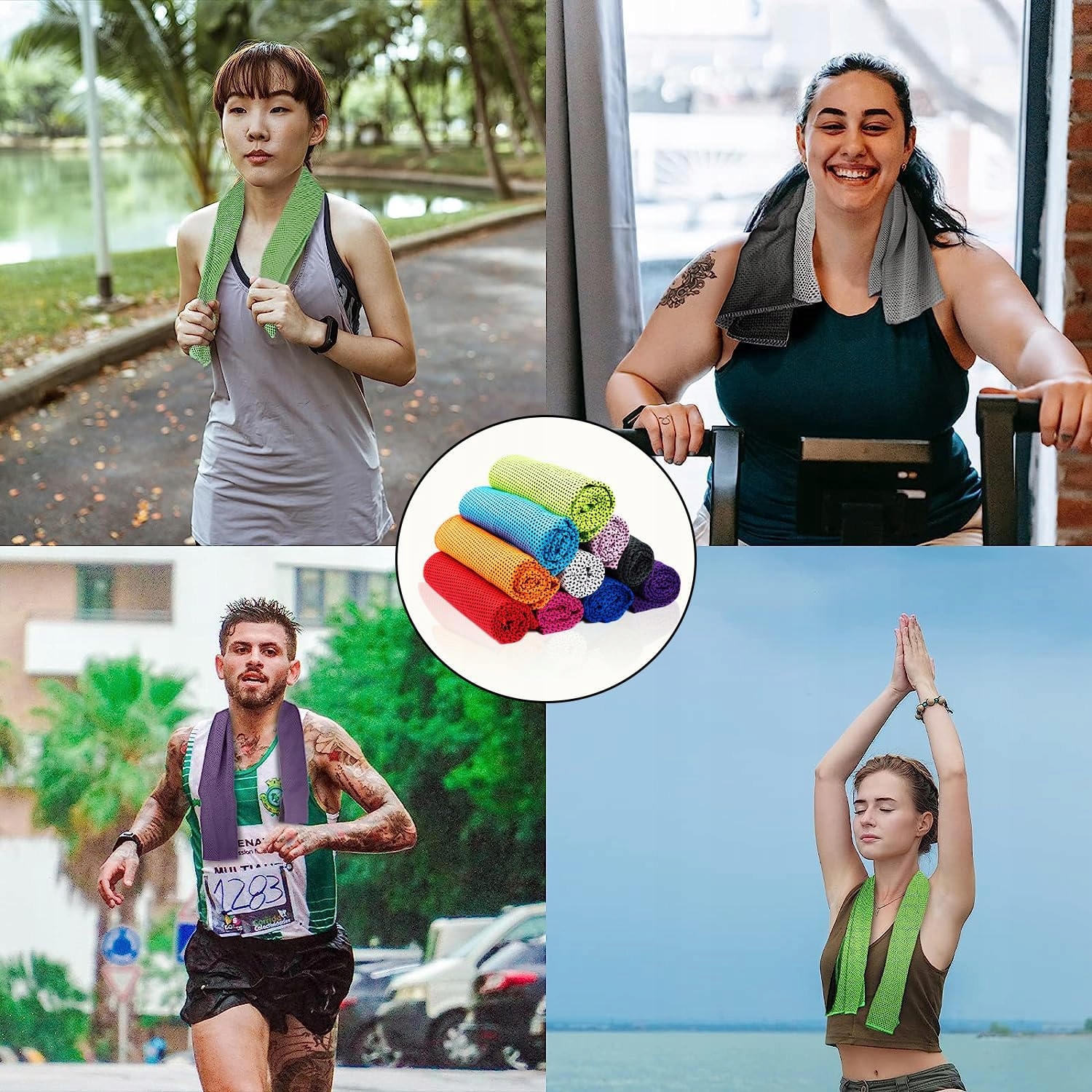 10SZT CHŁODZĄCYCH RĘCZNIKÓW MIKROFIBRA SZYBKOSCHNĄCE DO SPORTU 30 X 80 CM Marka inna marka