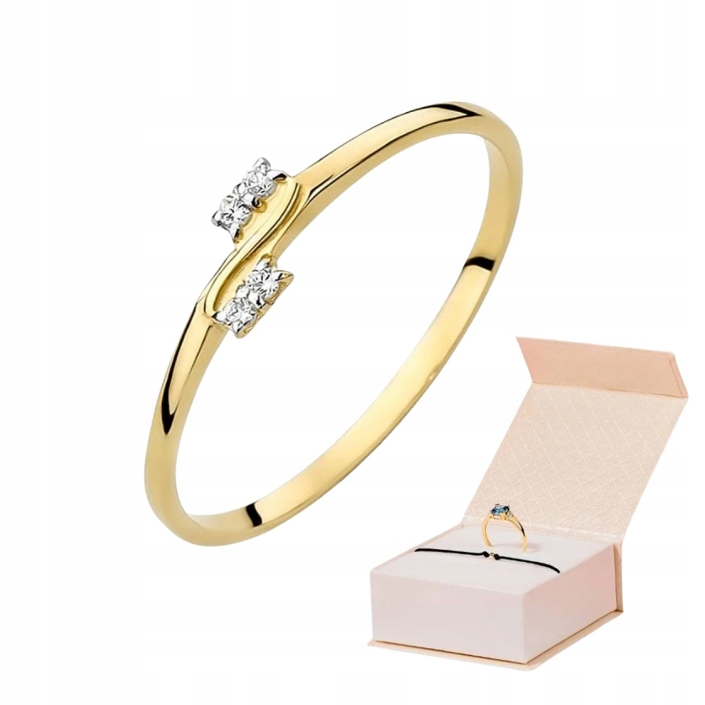 Zlatý Prstýnek S Diamanty 585 Minimalistický Zlatý Náramek