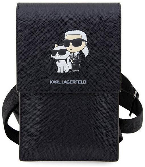 Taška Karl Lagerfeld Saffiano Metal Logo Nft černá