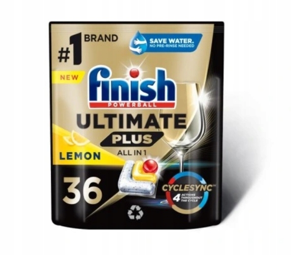 Levně Finish Ultimate Plus kapsle do myčky nádobí Powerball AiO lemon 36 kusů