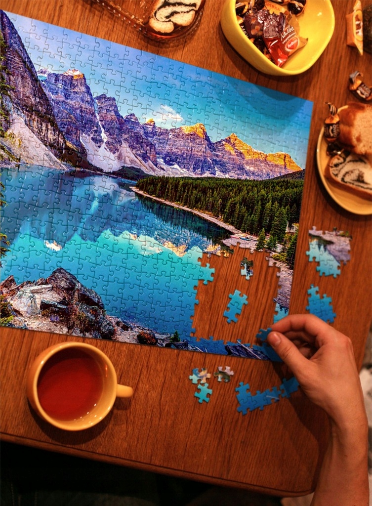 Puzzle + IMIĘ + pudełko MINECRAFT A3 252el Szerokość produktu 34 cm