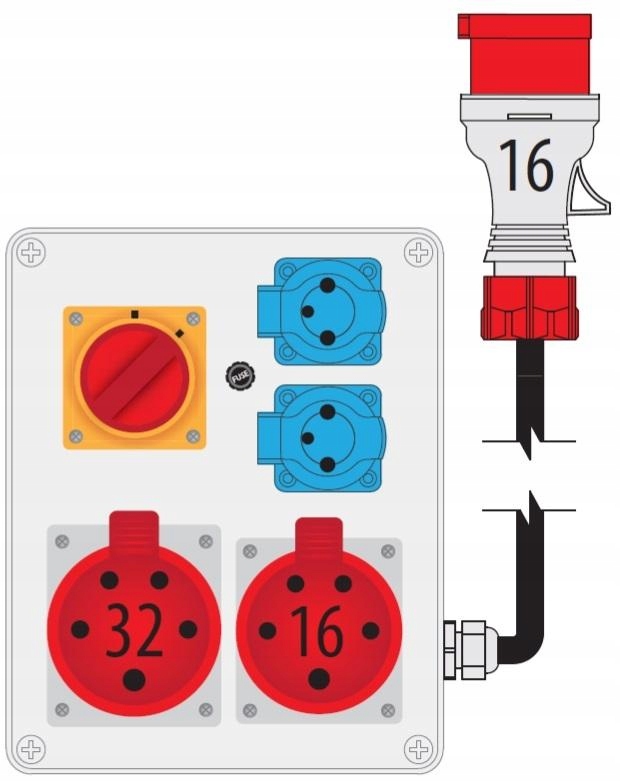 Rozvaděč R-box 240P 1x16A/5P 1x32A/5P 2x230V 0-1 B.1094P