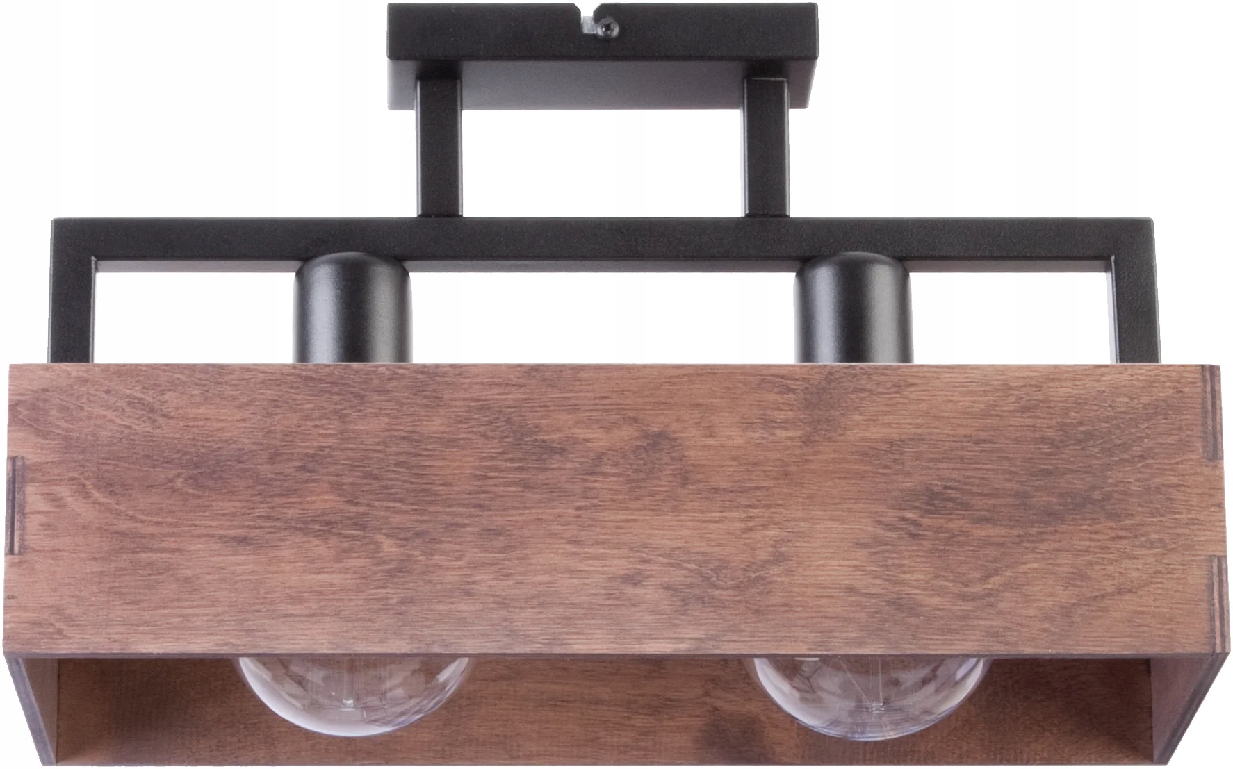 Industriálna stropná lampa dvojitá čierna, hnedá do obývačky 40 cm Sigma