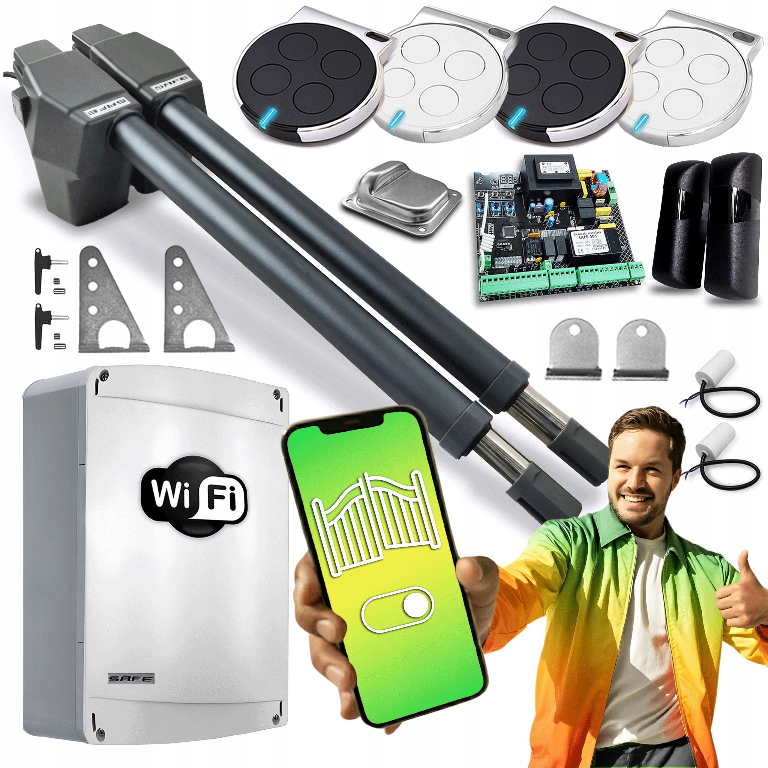 Set Pohon Pre Dvojkrídlovú bránu 7 m Wifi Automatický valec pilot 350 kg