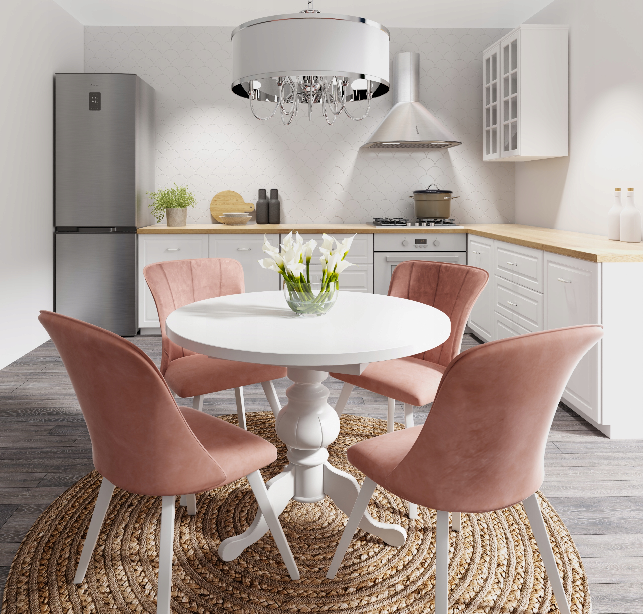 Stół okrągły dąb sonoma na jednej nodze 90/130 Marka Jarych