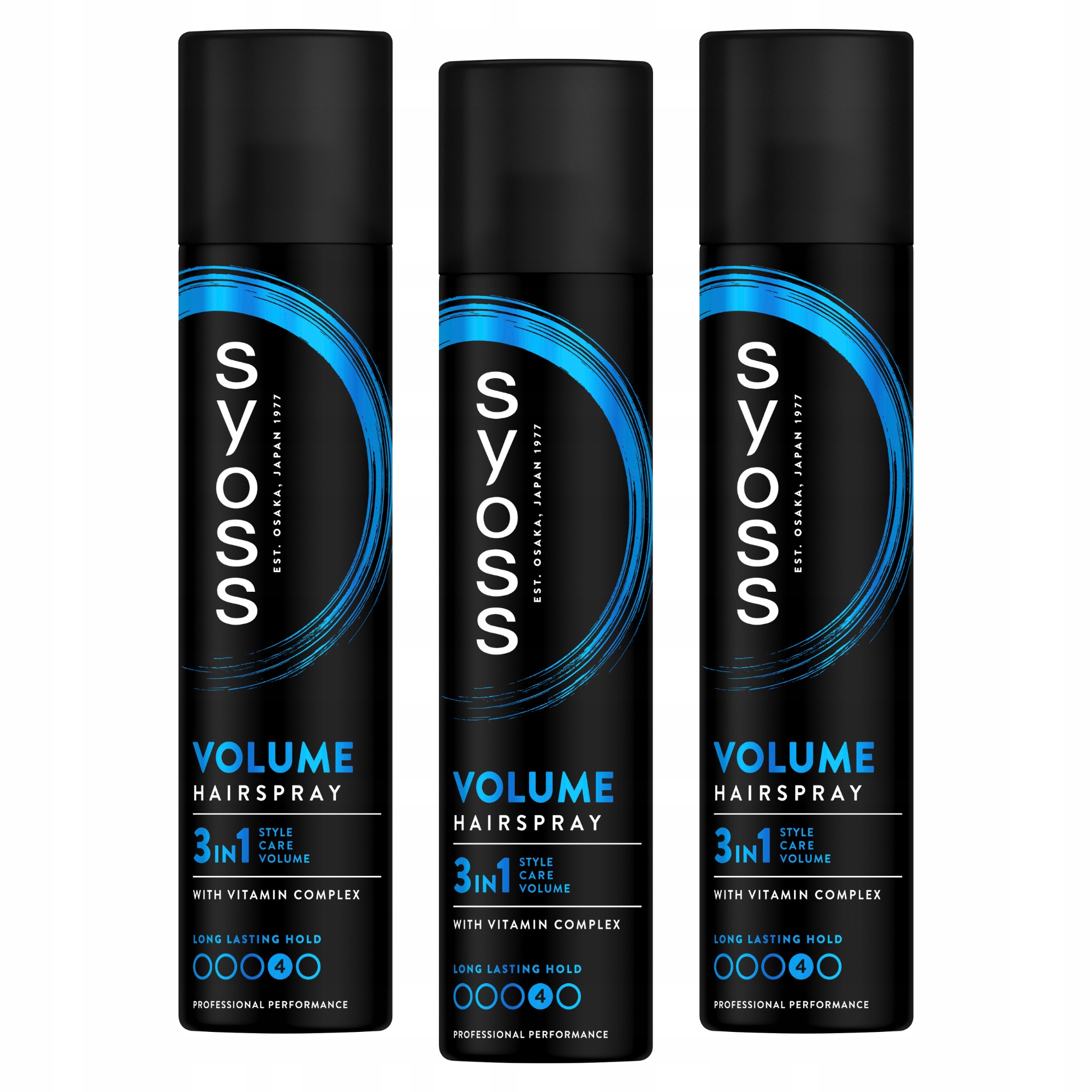 3X Lak Na Vlasy Syoss Volume Lift Velmi Silný Sprej 300 ML