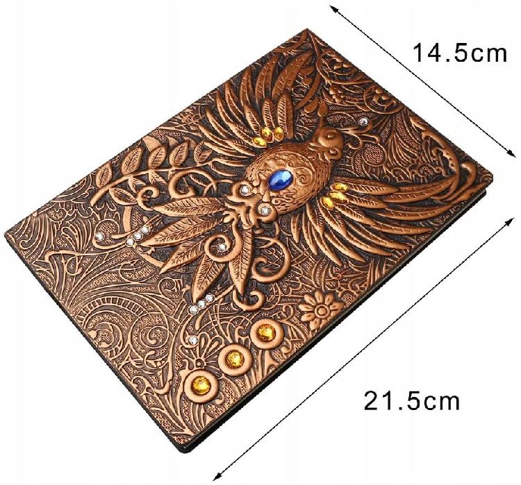 Notes A5 retro skóra Notesy pamiętnik planery 3d Rozmiar inny