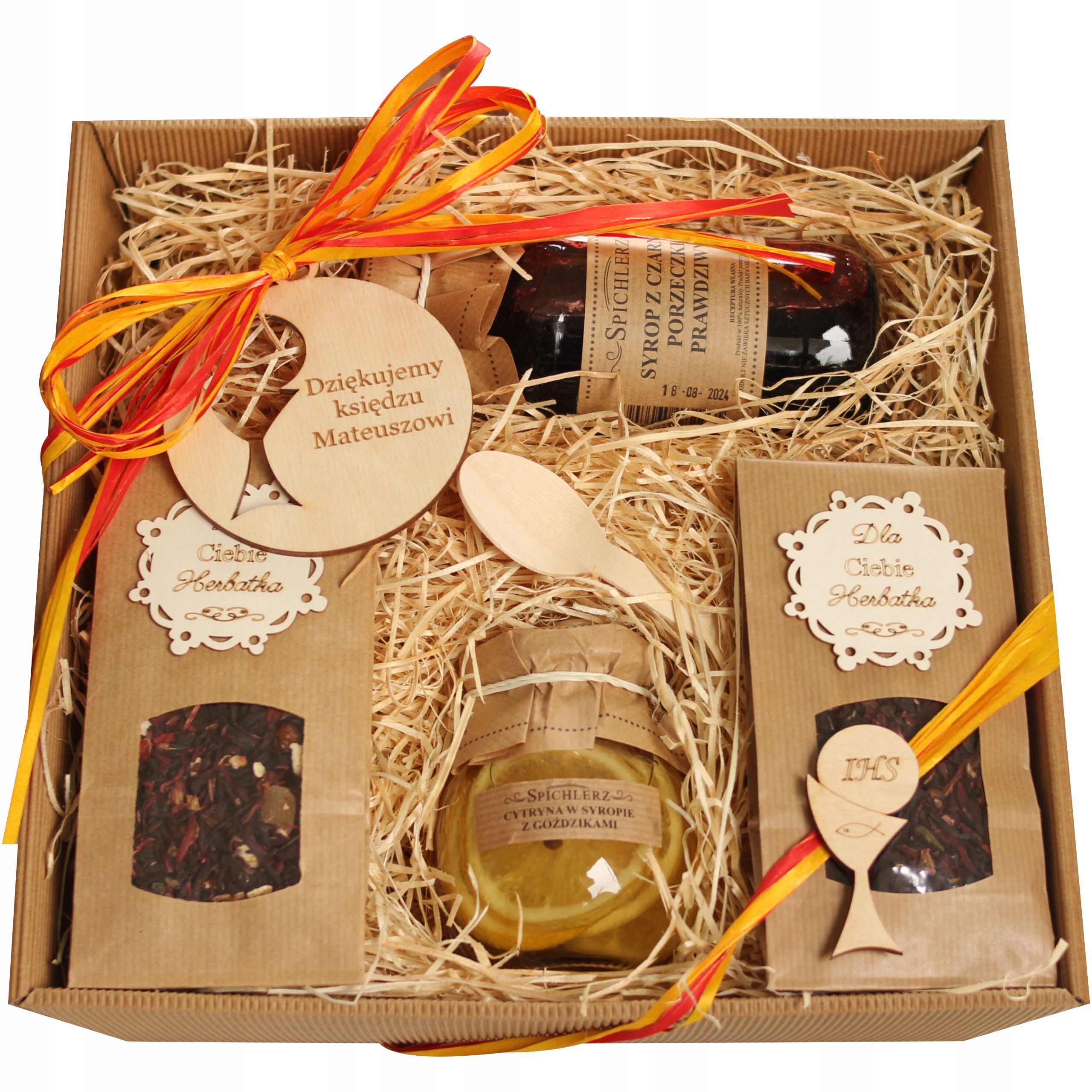 dla księdza katechetki podziękowanie Kosz na komunie bierzmowanie