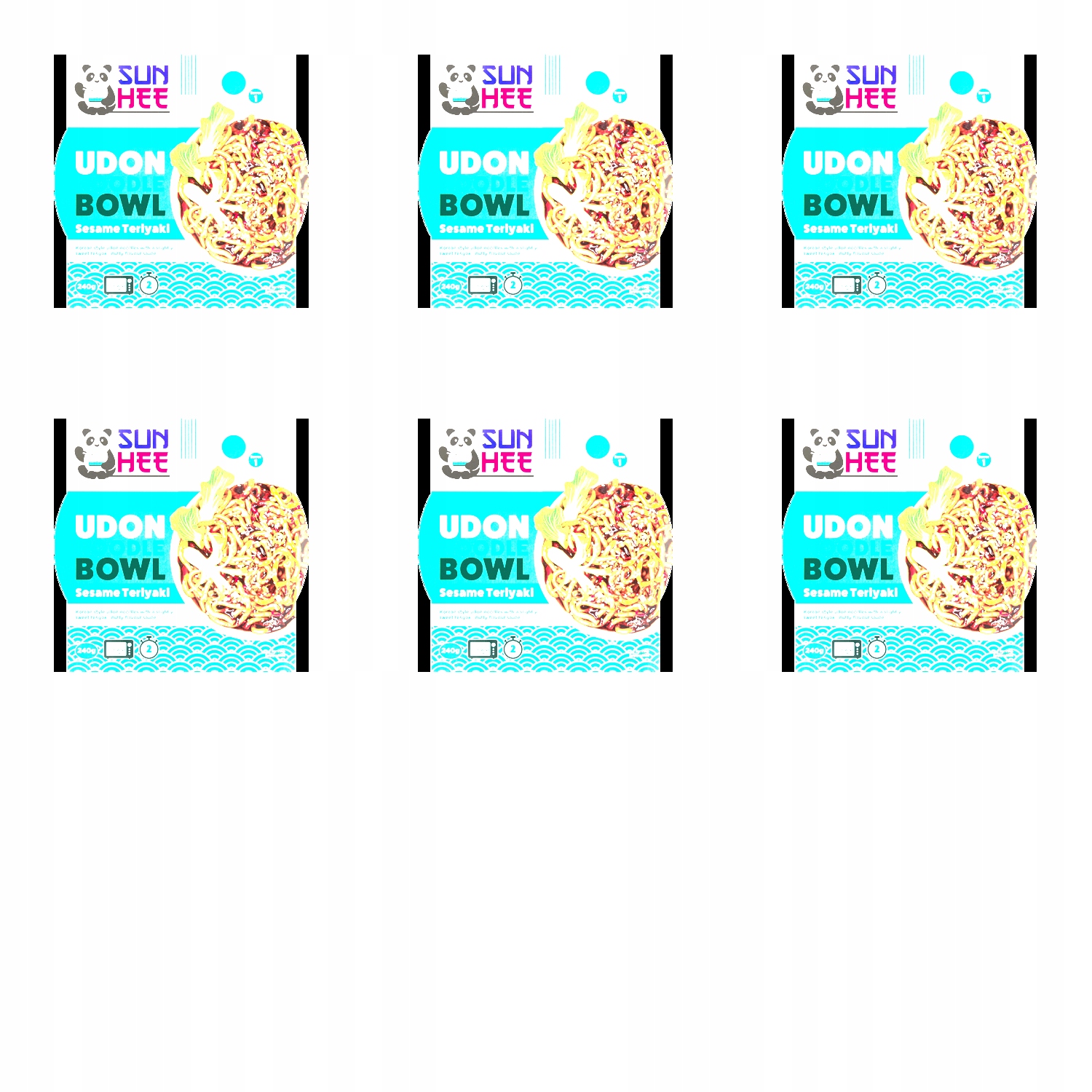 6 x 240 g Sun Hee udon bowl teriyaki Karton