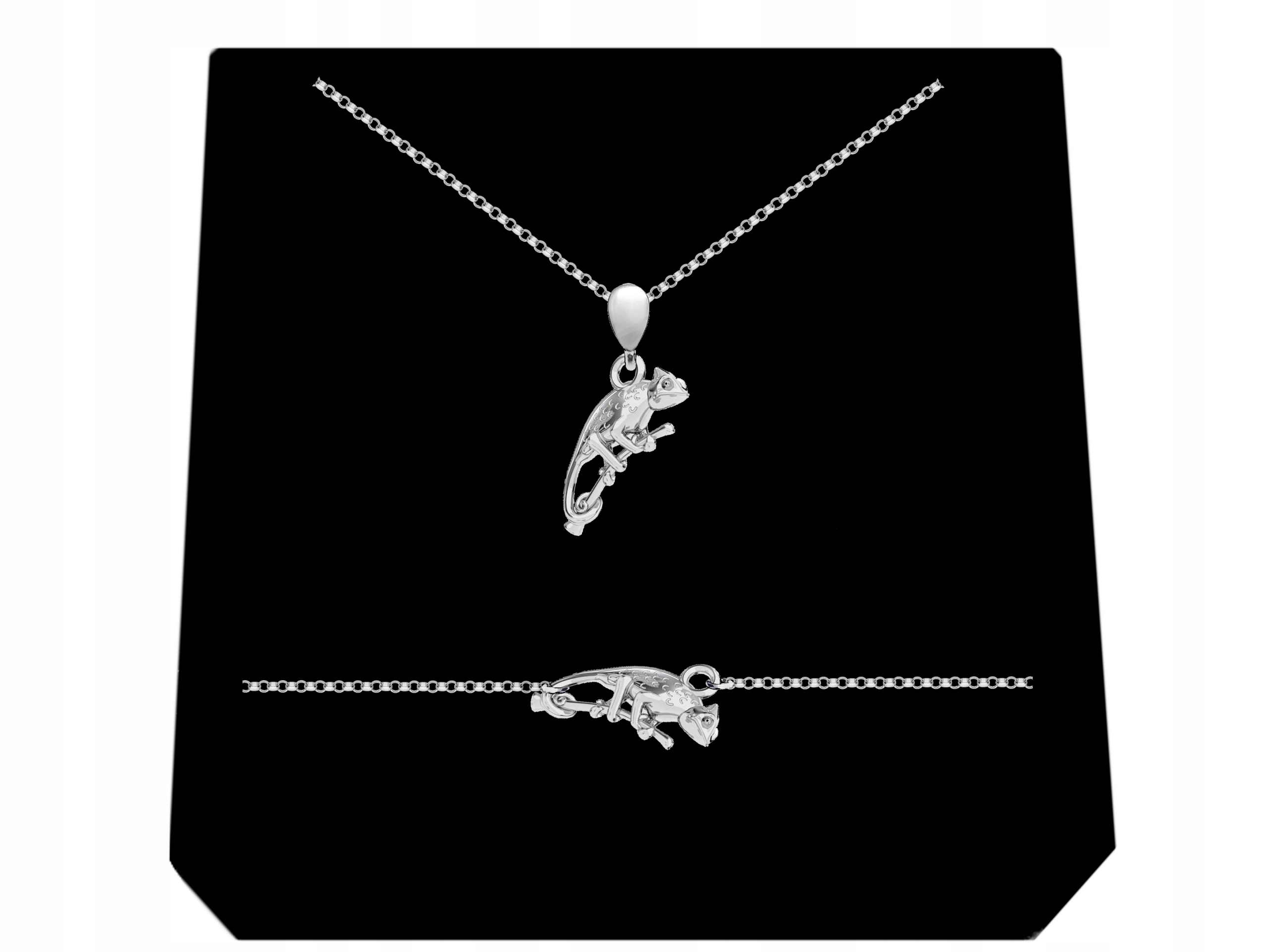 Sada stříbrných šperků Kameleon 3D Symbol změny v životě Stříbro 925