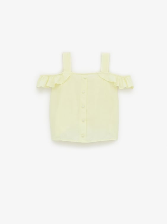 ZARA_ŻÓŁTY TOP Z GUZIKAMI 0219700