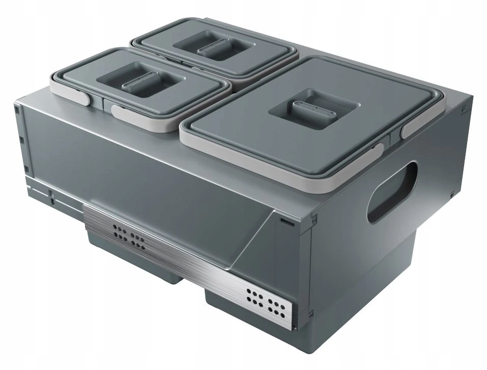 Vstavaný odpadkový kôš Elletipi Block U-top 2.0, 15+6+6 L, 45 cm, Pbr B474