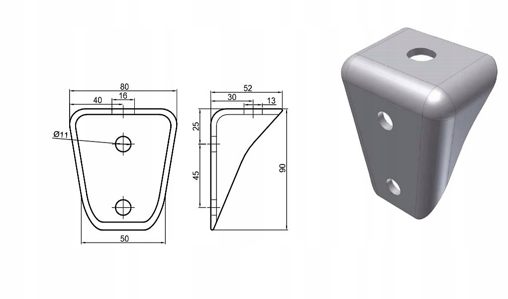 Uchwyt MOCOWANIA RAMY KONSOLA SKRZYNI ZABUDOWY Typ samochodu Samochody osobowe Samochody dostawcze Samochody ciężarowe