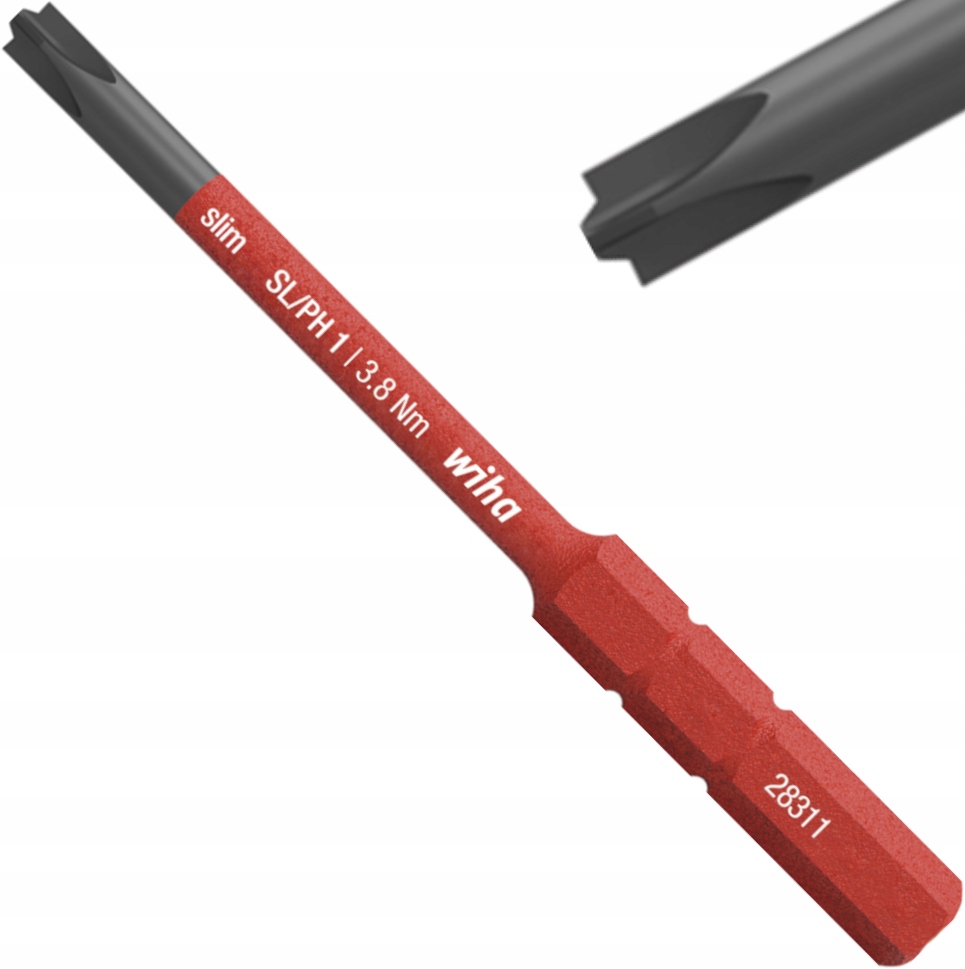 BIT IZOLOWANY DO 1000 V AC SLIMBIT ELECTRIC SL/PH1 x 75 mm WIHA 34587
