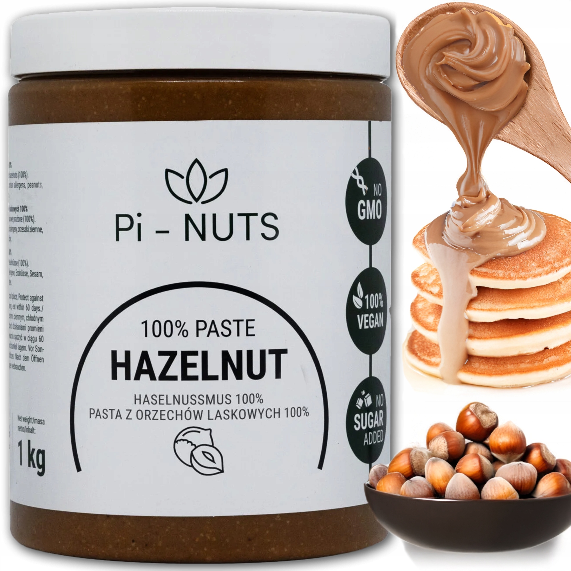 Levně Dobré Máslo z lískových oříšků Ořechová Pasta 1kg lískový ořech 100%