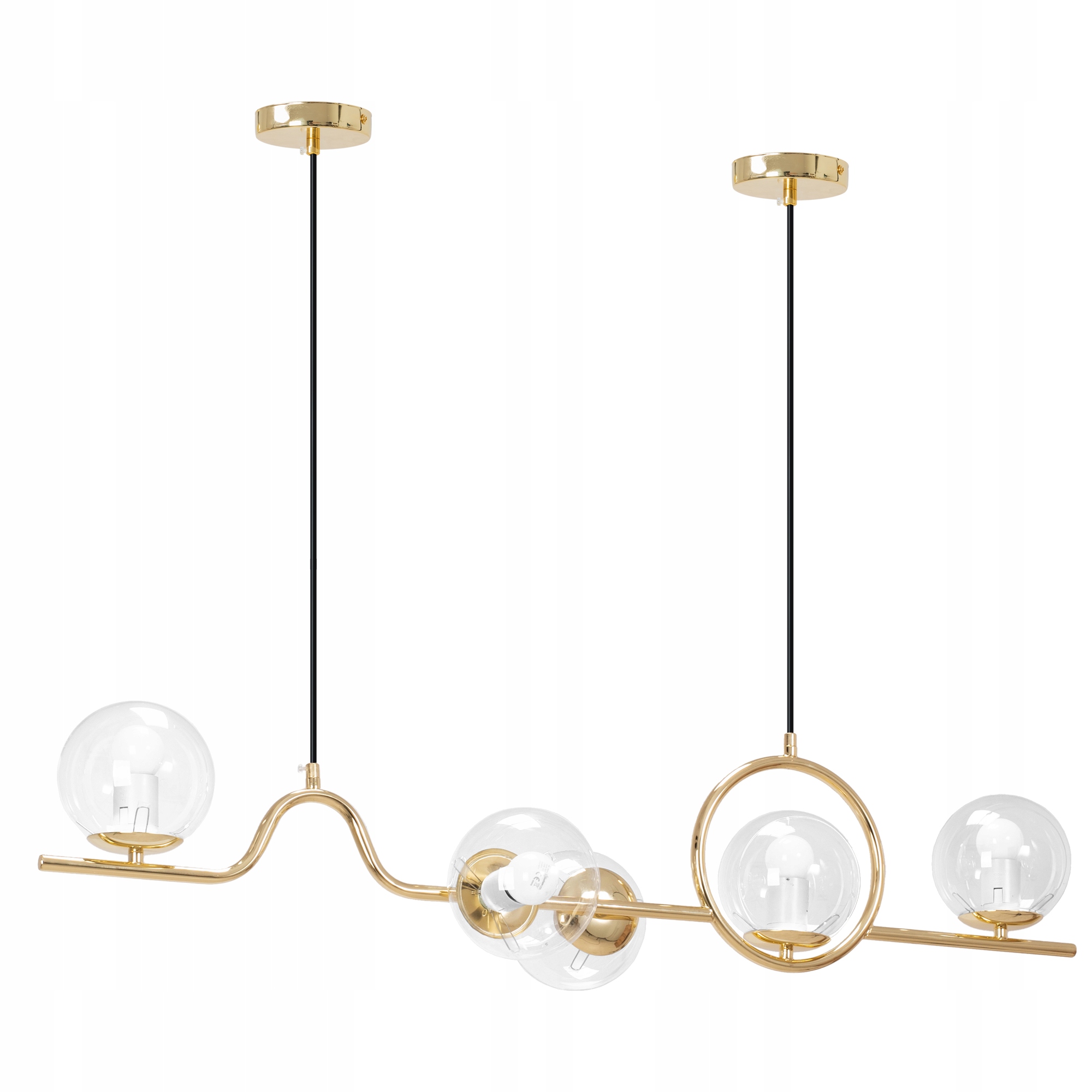 Moderná stropná lampa Gold Zlatá E27 Klosz x5