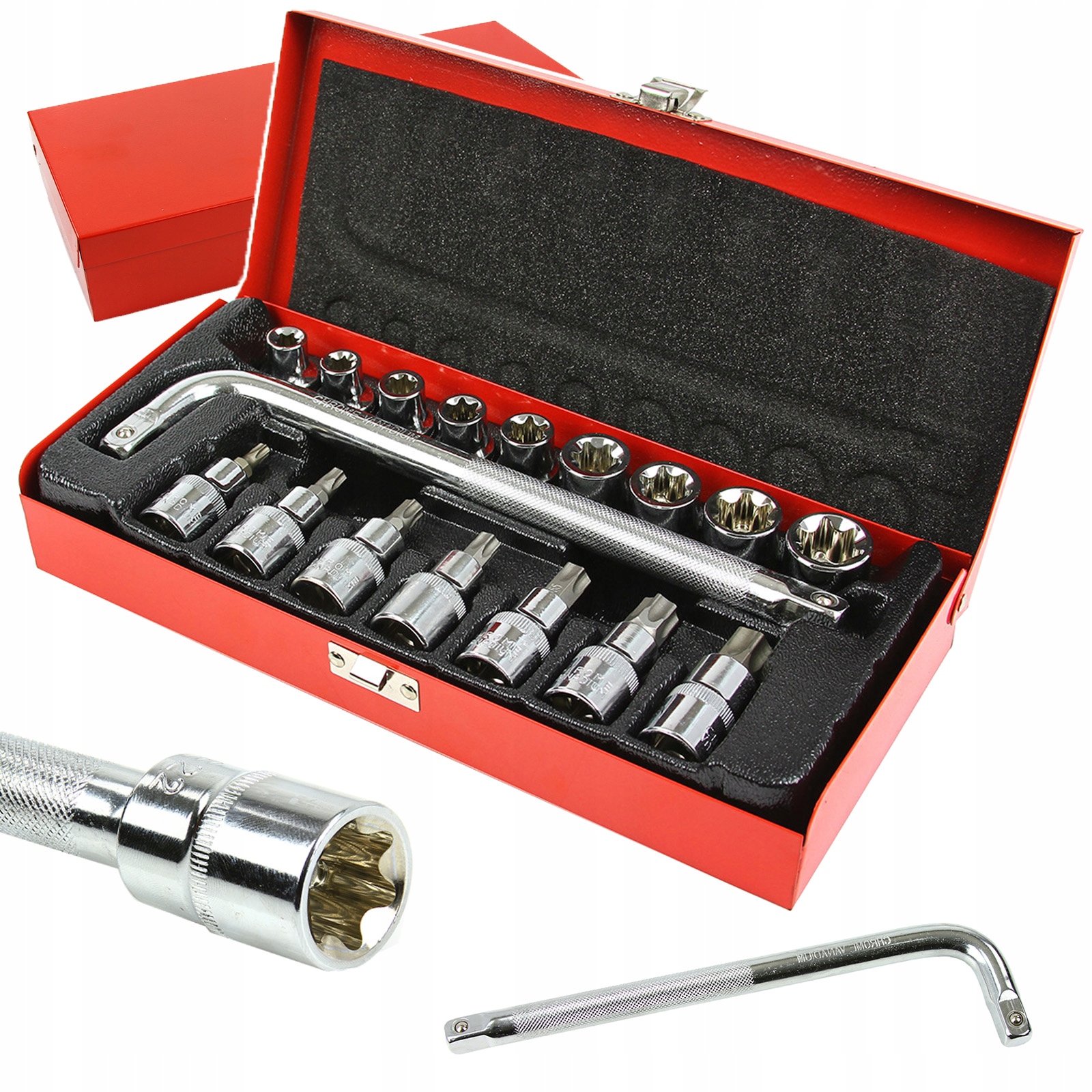 KLUCZE NASADOWE TORX BIT 1/2'' 17SZT. E10 - E24