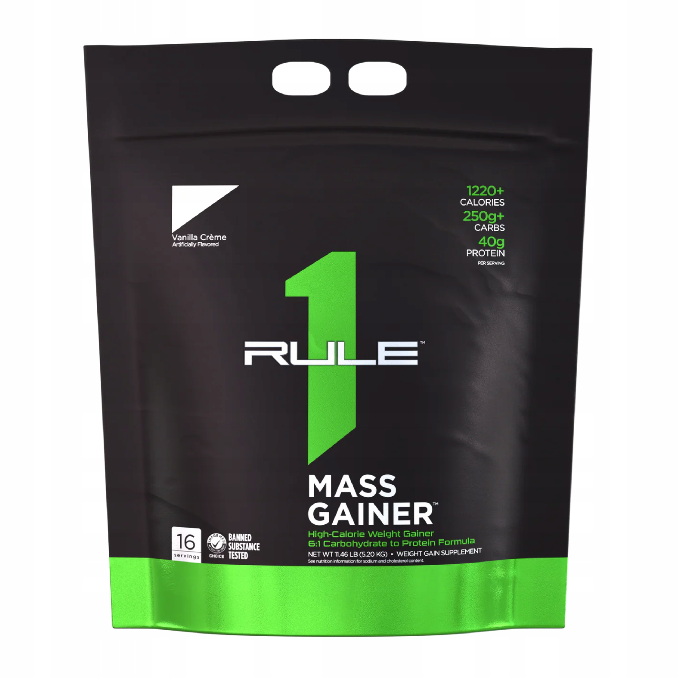 Mass Gainer 5200g Syrovátková bílkovina Svalová hmota Vanilka Rule 1 R1