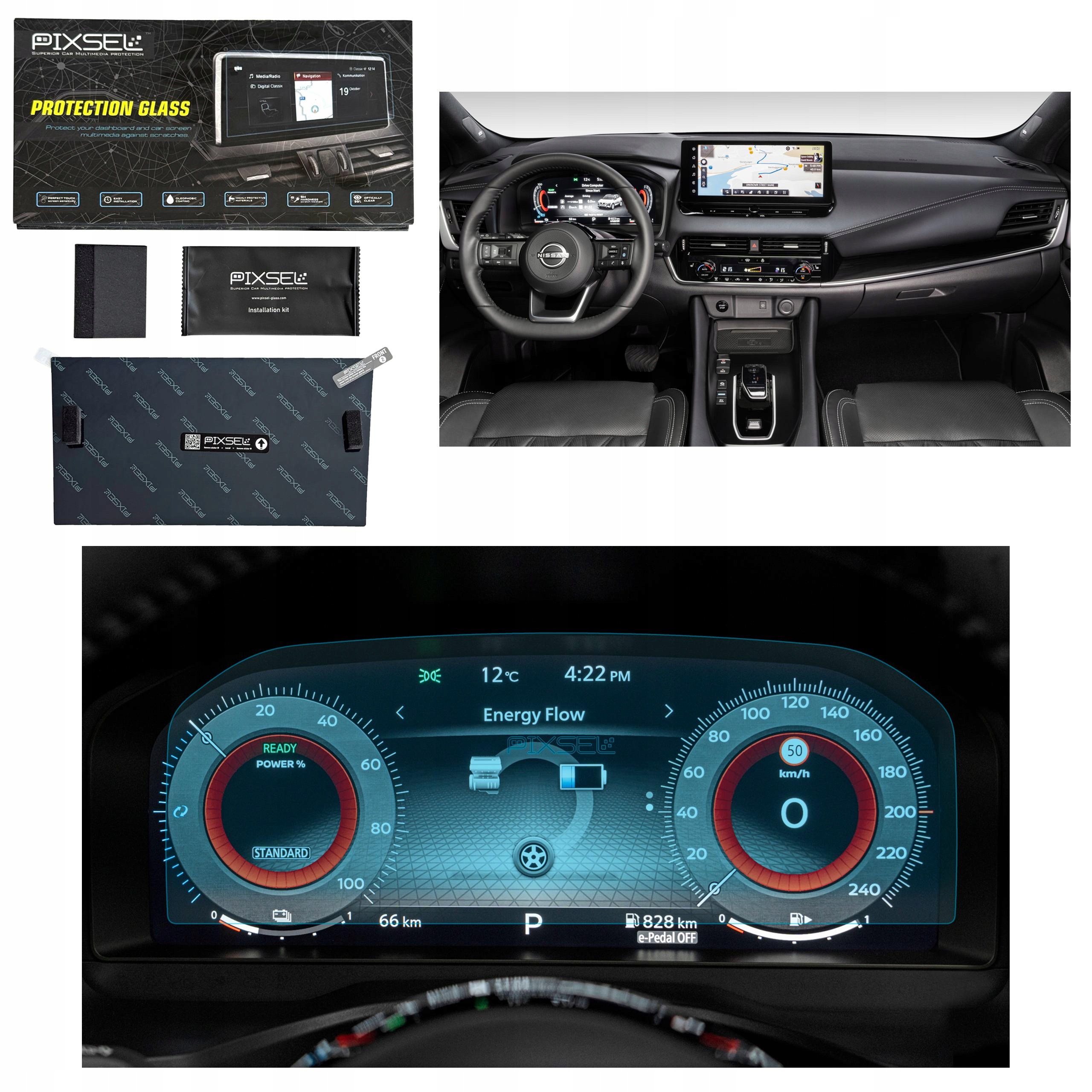 Antyodciskowe Matowe Szkło Ochronne Nissan QASHQAI-12.1“ 2024-