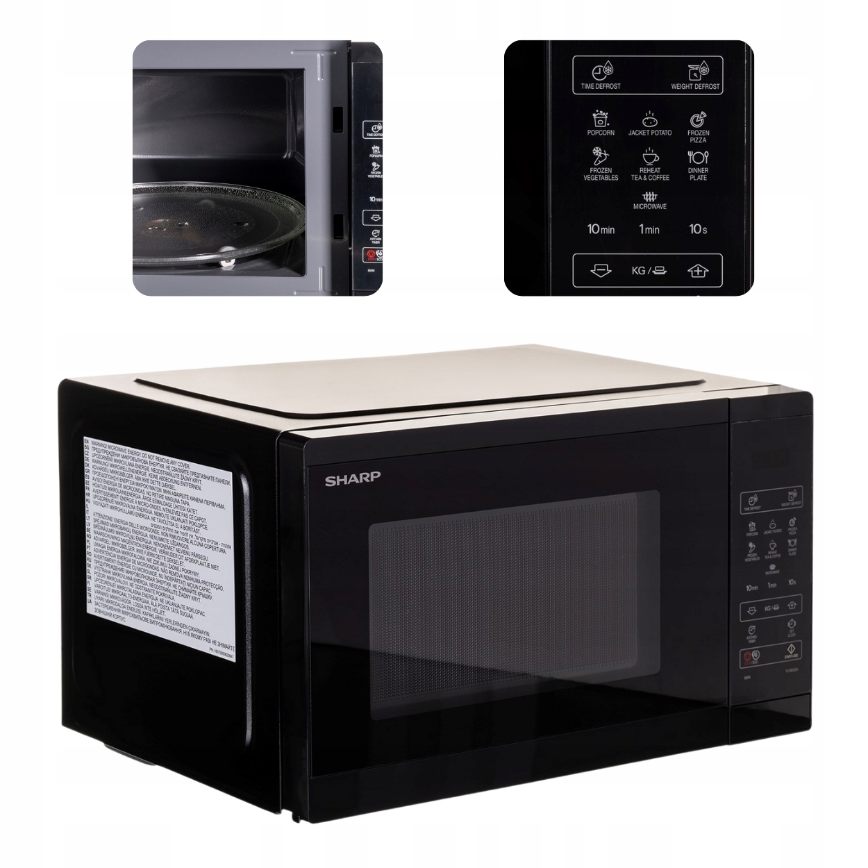 Kuchenka mikrofalowa wolnostojąca Sharp YC-MS252AE-B czarna 900W 25L