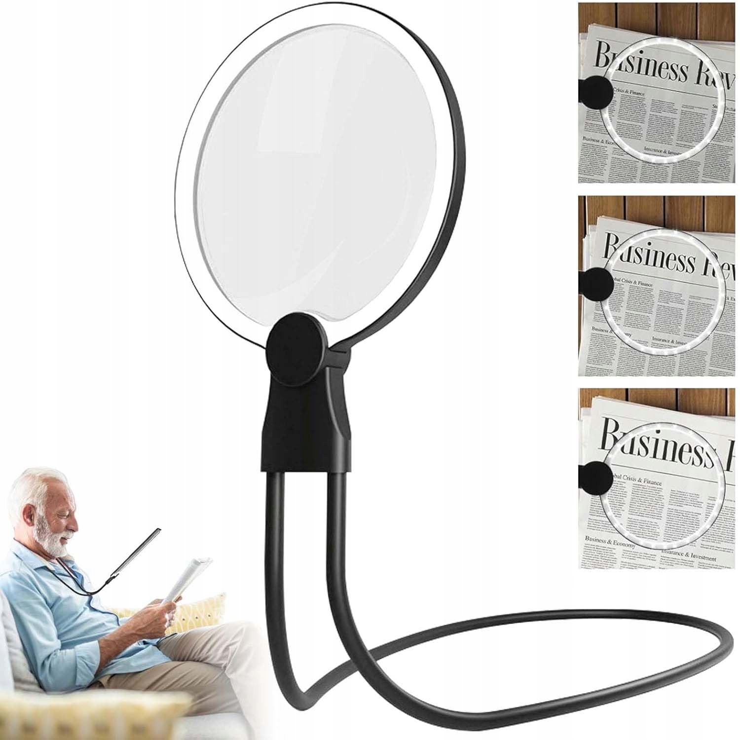 Lupa Na Čtení S Led Osvětlením, Ruční Zvětšovací Sklo 5X