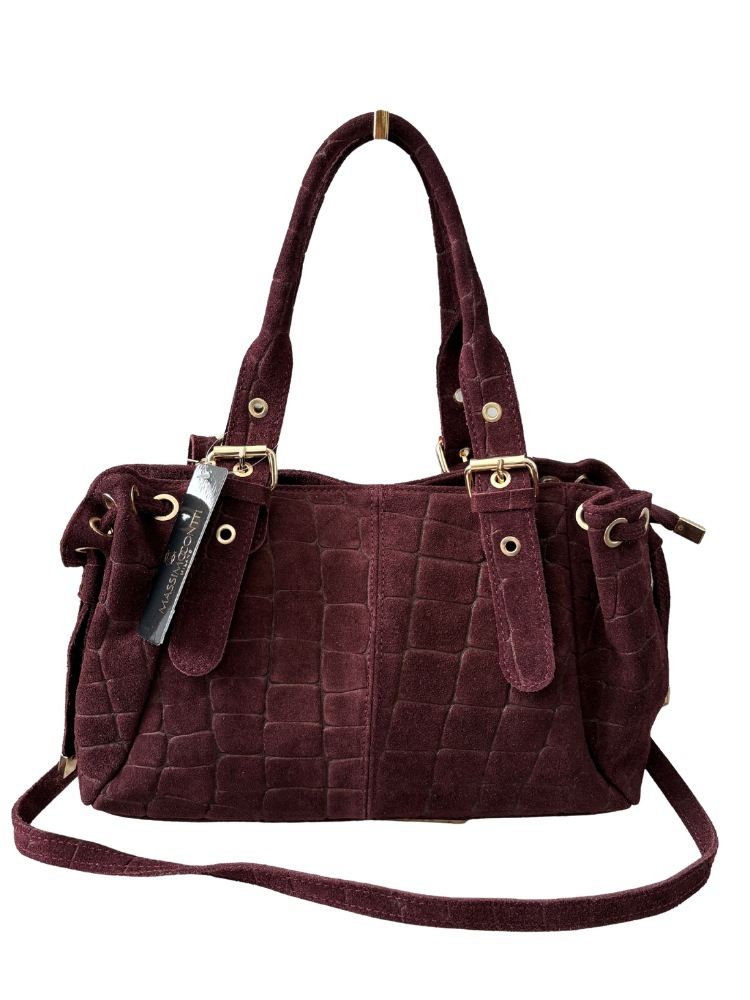 Massimo Contti shopper taška semišová bordó design