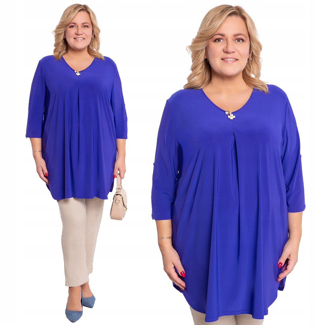 Chabrová tunika s broží plus size velikost 56/58