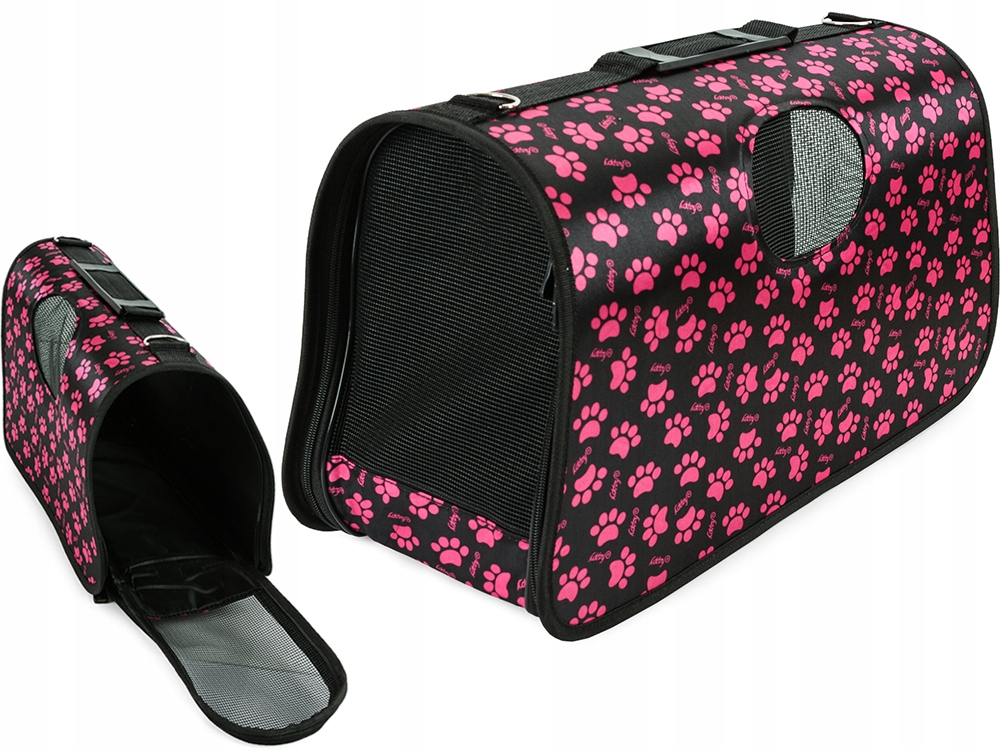 Levně Přepravka pro psa Przyjaciele černá XL 22 cm x 54 cm 28 cm