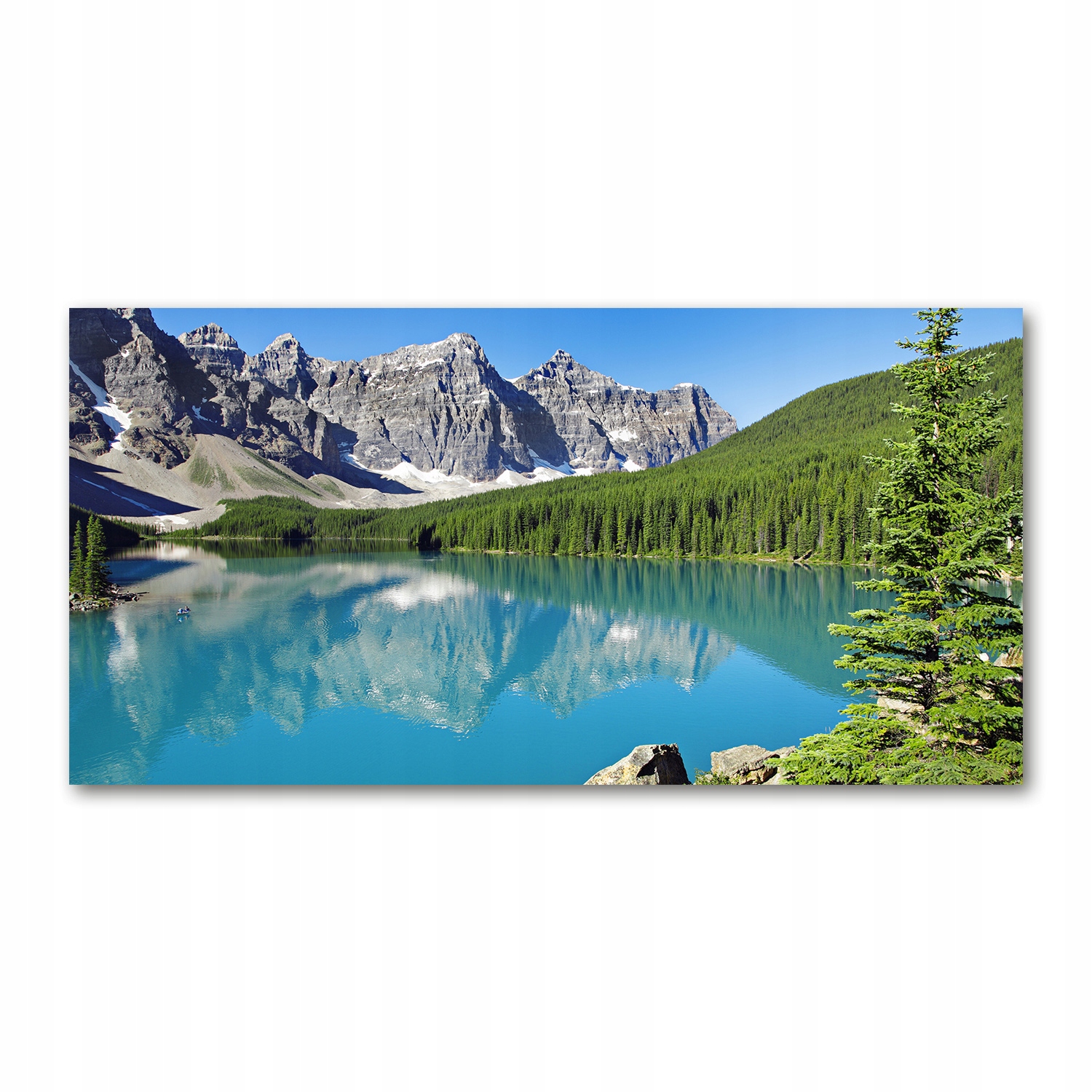 Skleněný obraz Jezero v horách 140x70