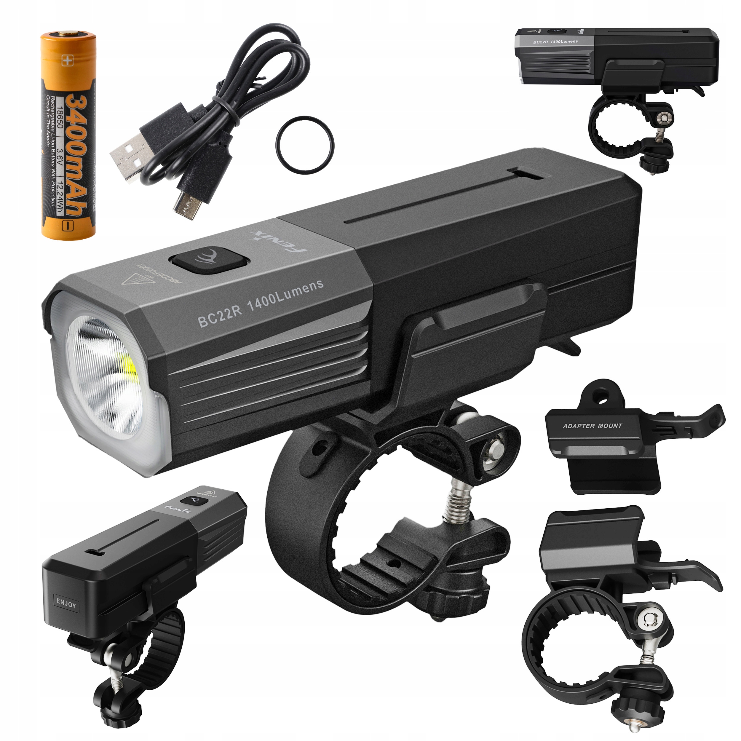 Latarka rowerowa Fenix BC22R 1400 lm 156 m Usb-c