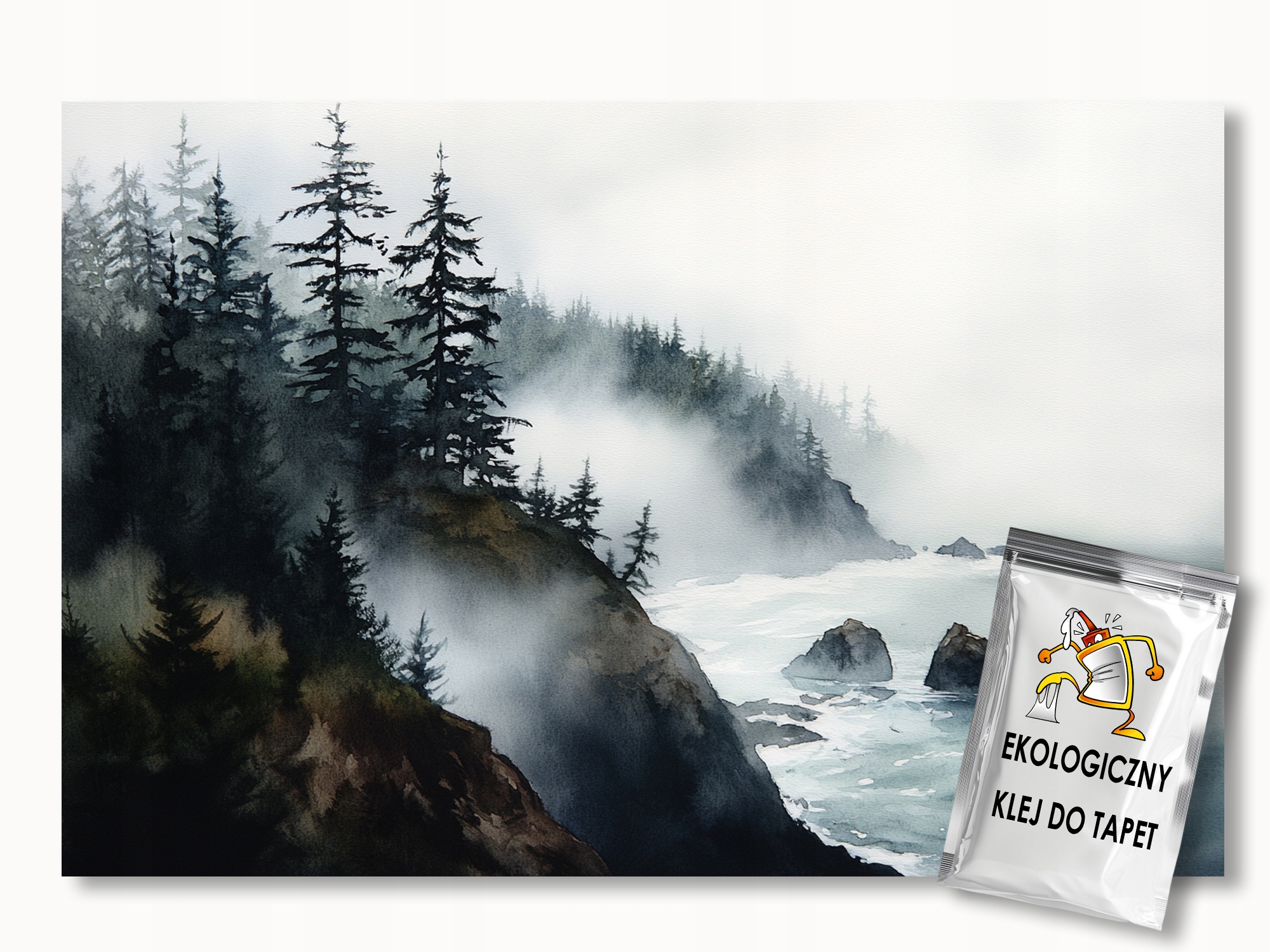 Fototapeta Flizelina Krajina Hory Skály Stromy Moře Mlha 254x184 130g