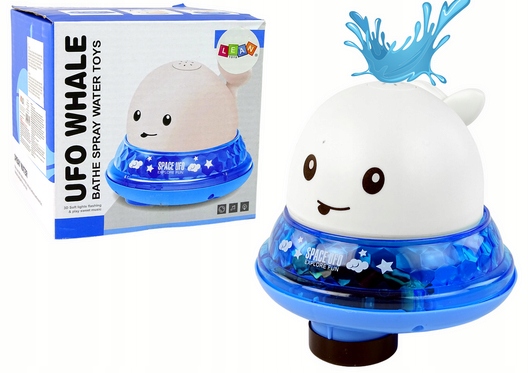 Wieloryb Tryskający Wodą z Podstawką Biała Wiek dziecka 3 lata +