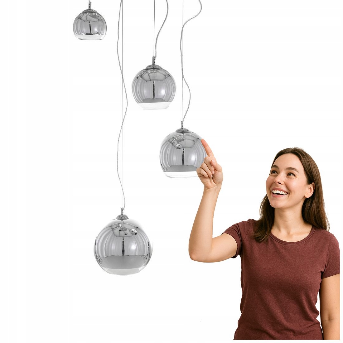 Moderná závesná lampa Laurent chróm 4xE27 Italux