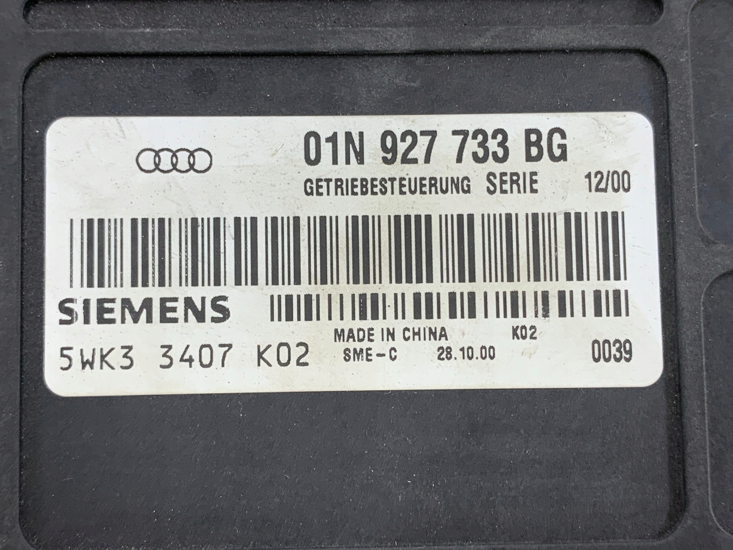 control unit gearboxes AUTOMAT VW 01N927733BG