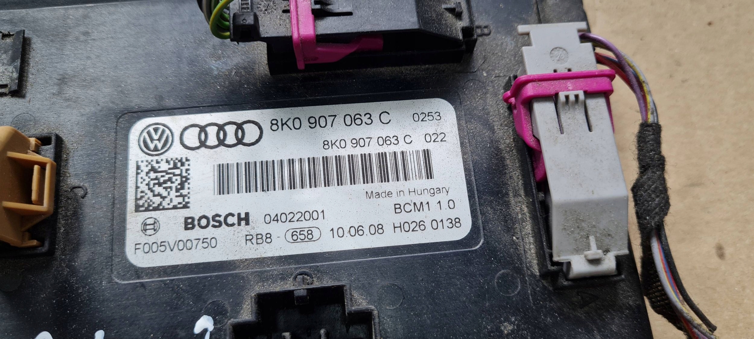A4 B8 module control unit KOMFORTU WTYCZKI 8K0907063C A5 Q5
