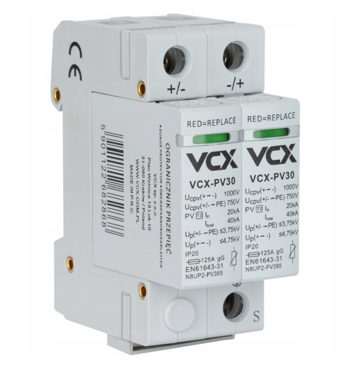 Fotovoltaický chránič vzduchu PV375 DC C 2P 1000V