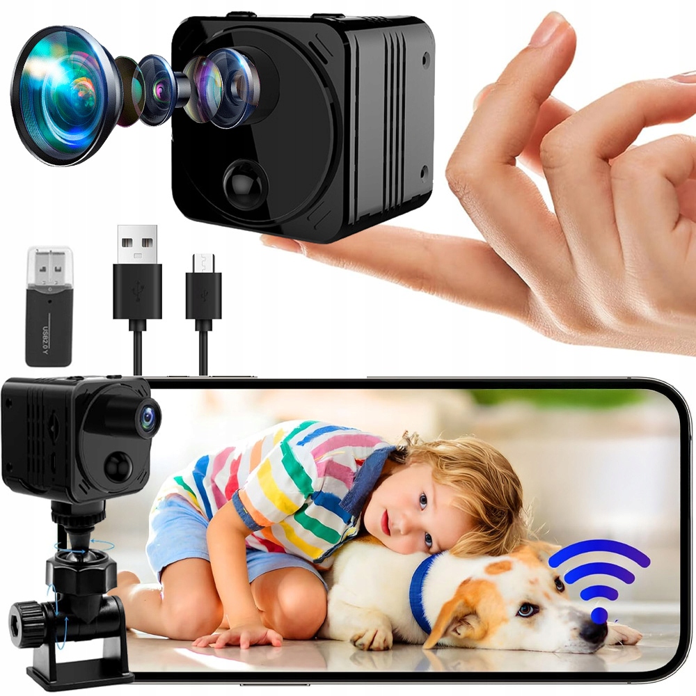 Mini Špionážní Kamera S Skrytou Detekcí Pohybu Hd Wifi 4K