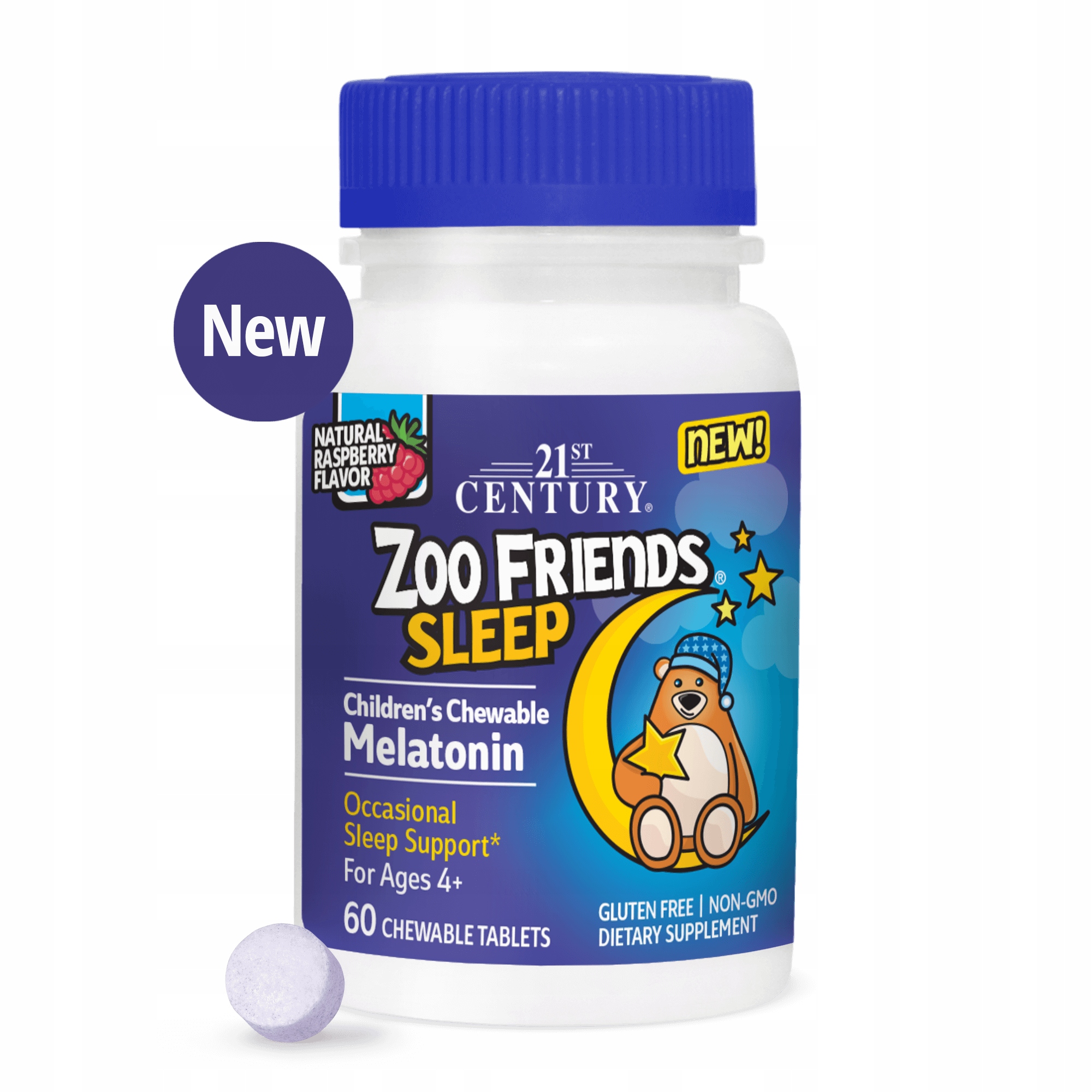 21st Century Zoo Friends Sleep Chewable - Melatonina dla dzieci 60 tabletek