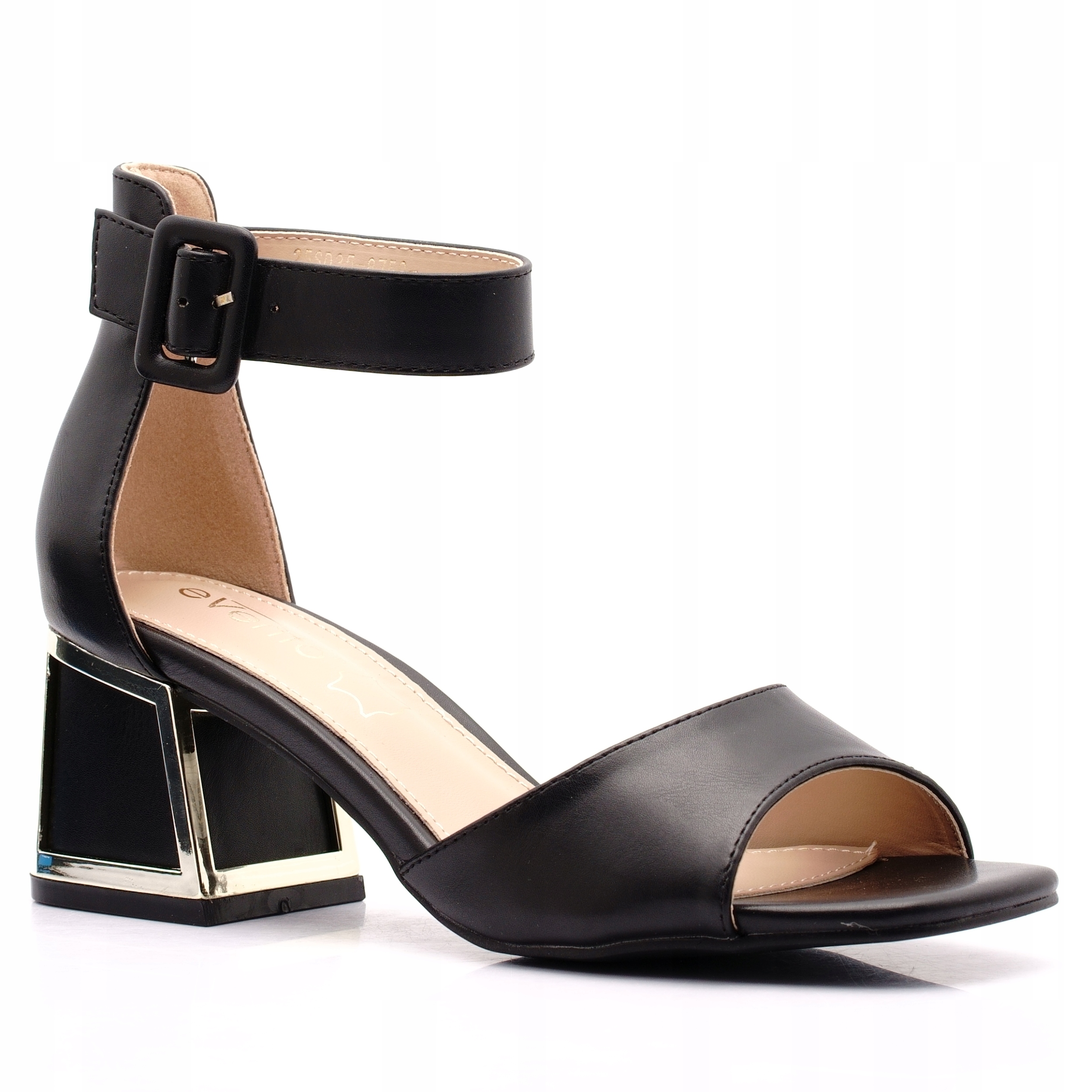 Evento Sandały Damskie Na Obcasie Buty Wizytowe Wkładka Skóra 8750 38