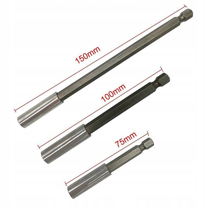 UCHWYT DO BITÓW DŁUGI 1/4" MAGNETYCZNY ZESTAW Liczba elementów w zestawie 3 szt.